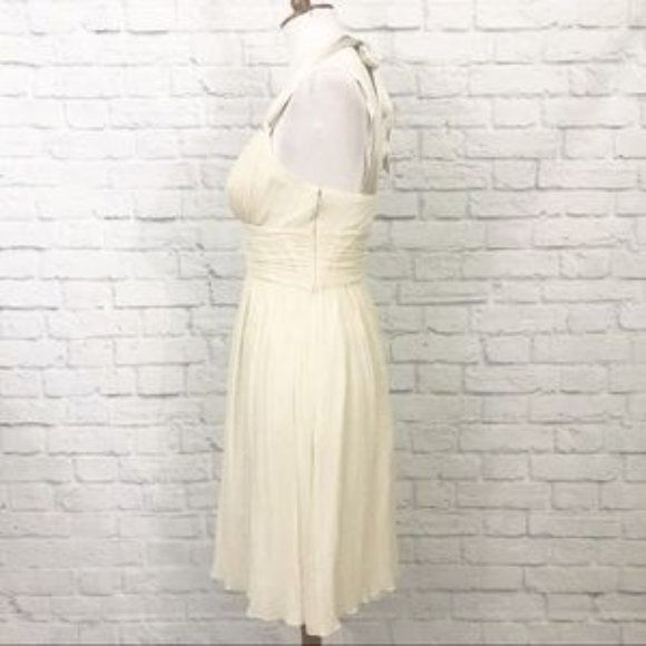 Donna Morgan 100% Silk Chiffon Ivory Dress Size 6 - Picture 4 of 7